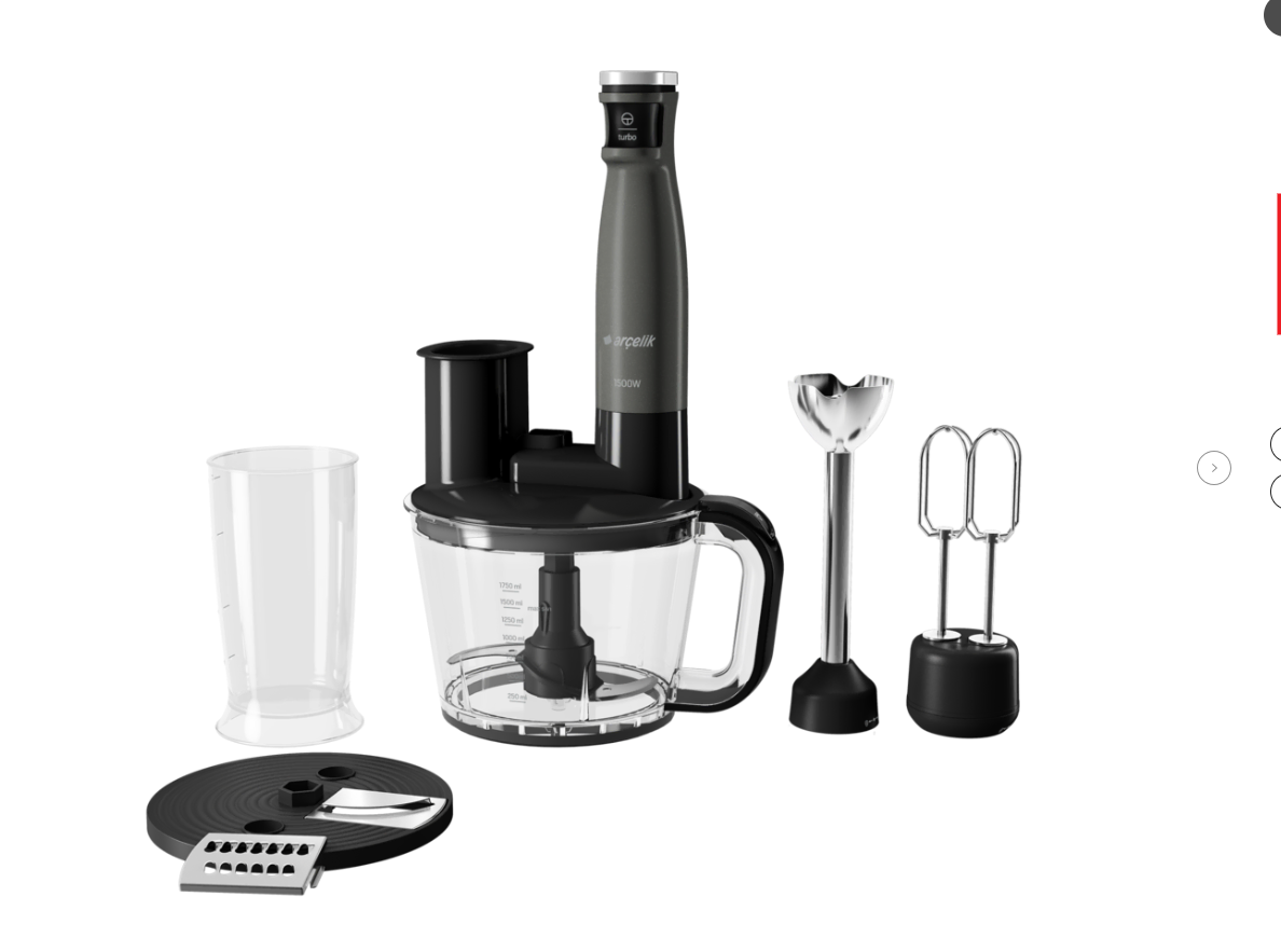 Arçelik RHB 6050 G El Blender Seti Gri