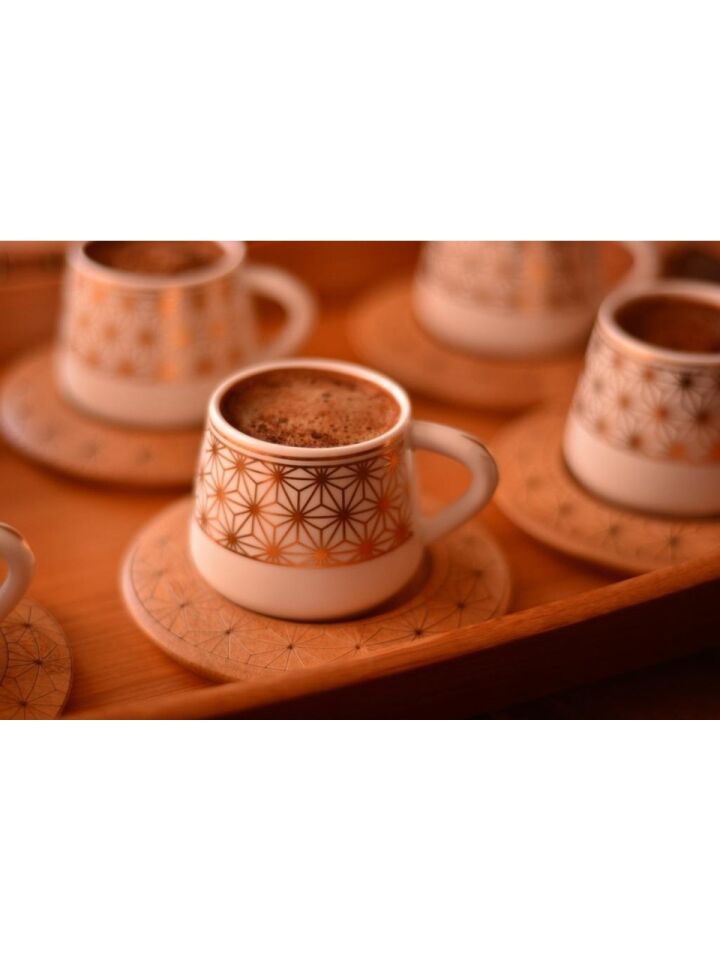 Bambum B0930 Nakkaş 6 Kişilik Fincan Takımı Desen Altlıklı