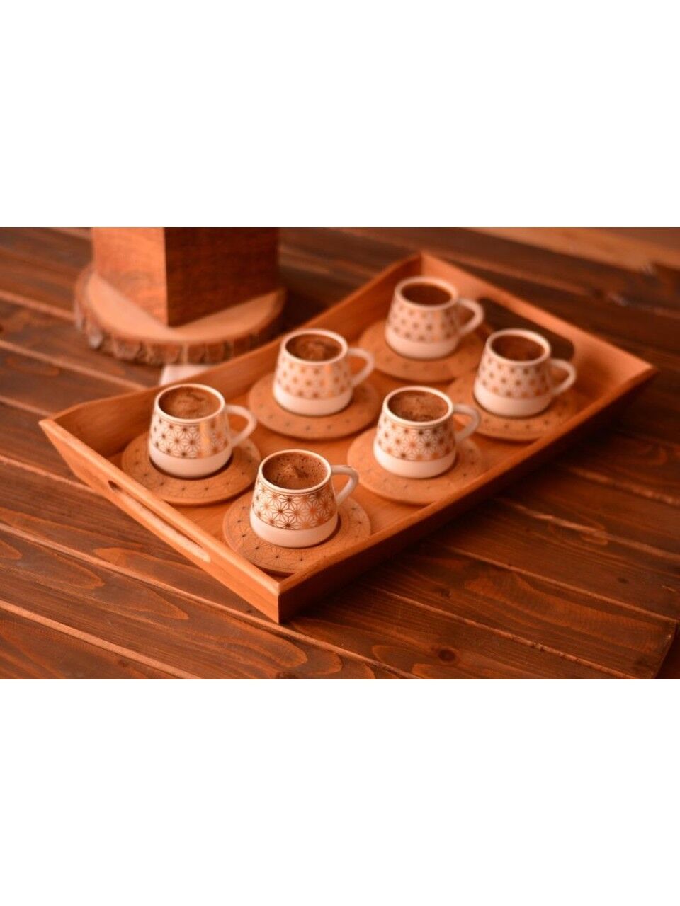 Bambum B0930 Nakkaş 6 Kişilik Fincan Takımı Desen Altlıklı