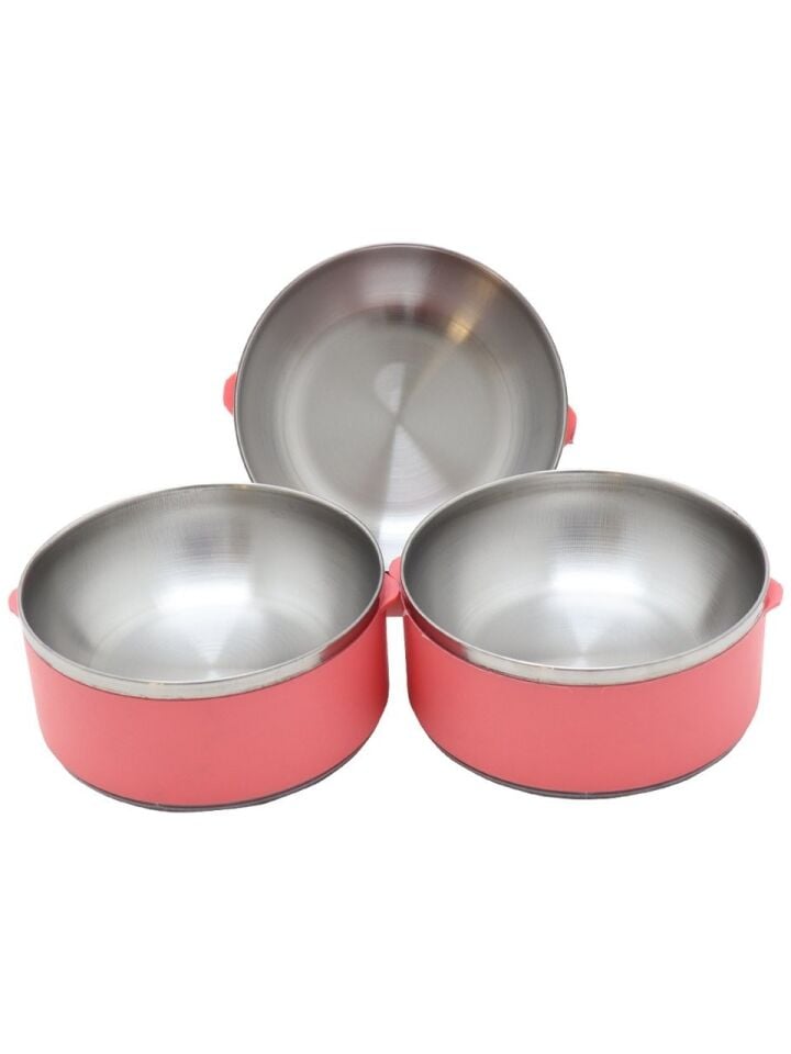Penguen PNG-6002 Paslanmaz Yemek Termosu 3 Katlı Pembe