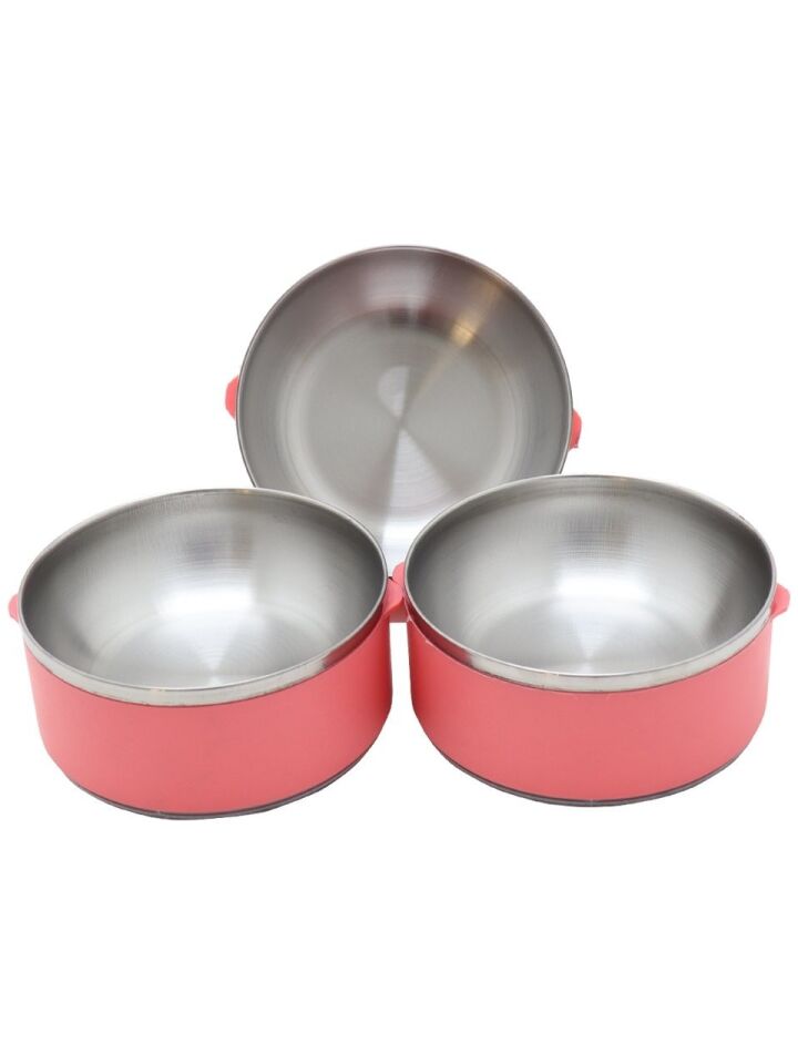 Penguen PNG-6002 Paslanmaz Yemek Termosu 3 Katlı Pembe