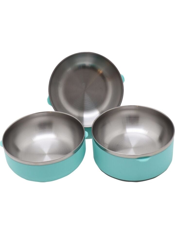 Penguen PNG-6002 Paslanmaz Yemek Termosu 3 Katlı Turkuaz