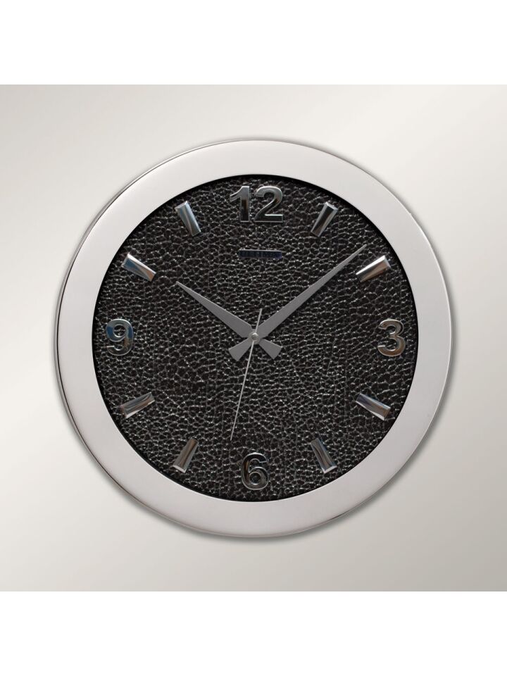 Regal 0085 SDS Metal Kasa 41 Cm. Gümüş Simli Deri Kadran Duvar Saati