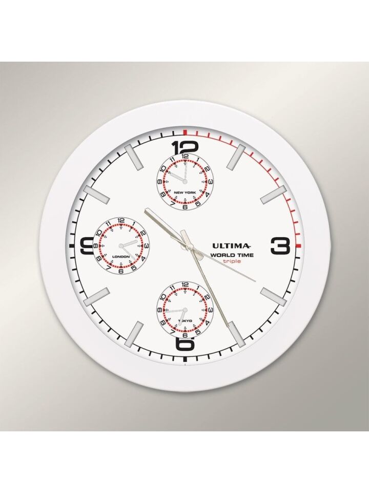 Regal 0085 WWT Metal Kasa 41 Cm. Beyaz Dünya Saati