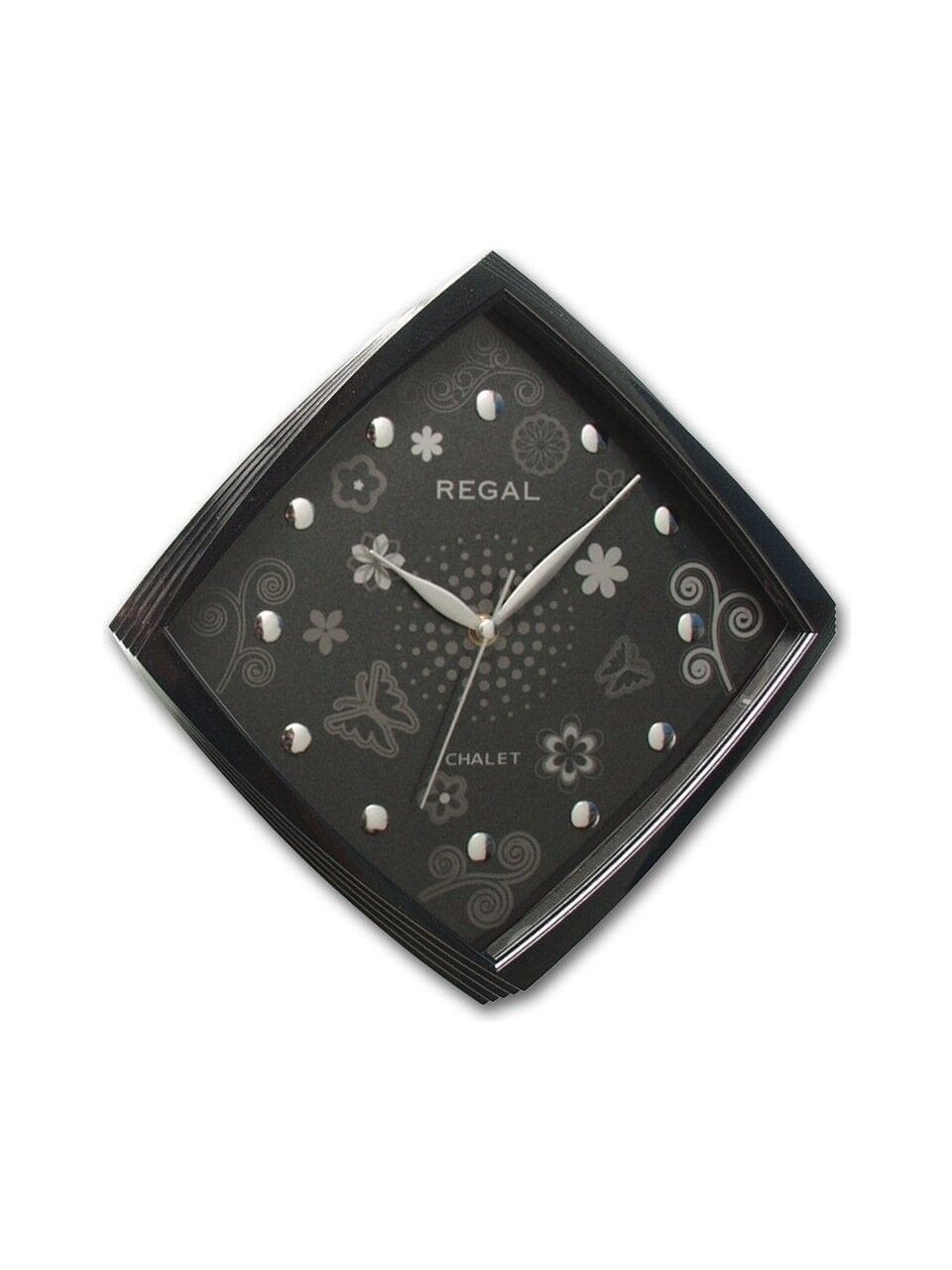 Regal 0434 BB Basamaklı Köşeli Çiçekli Kadran Duvar Saatı