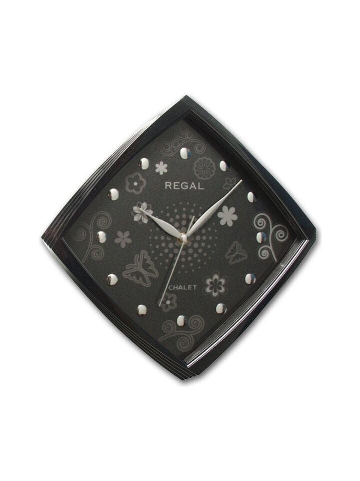 Regal 0434 BB Basamaklı Köşeli Çiçekli Kadran Duvar Saatı
