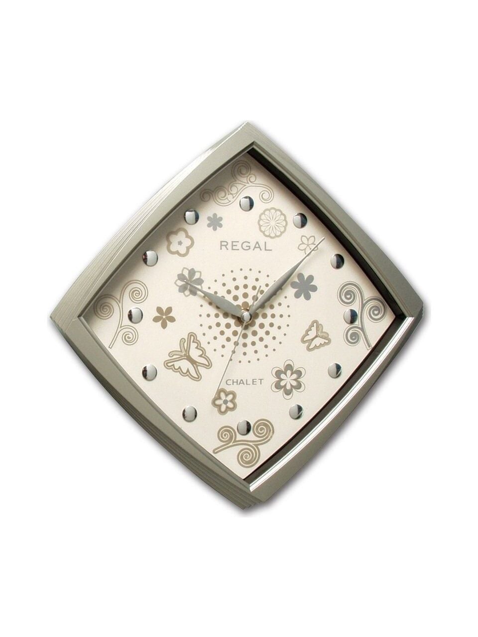 Regal 0434 GI Basamaklı Köşeli Çiçekli Kadran Duvar Saatı