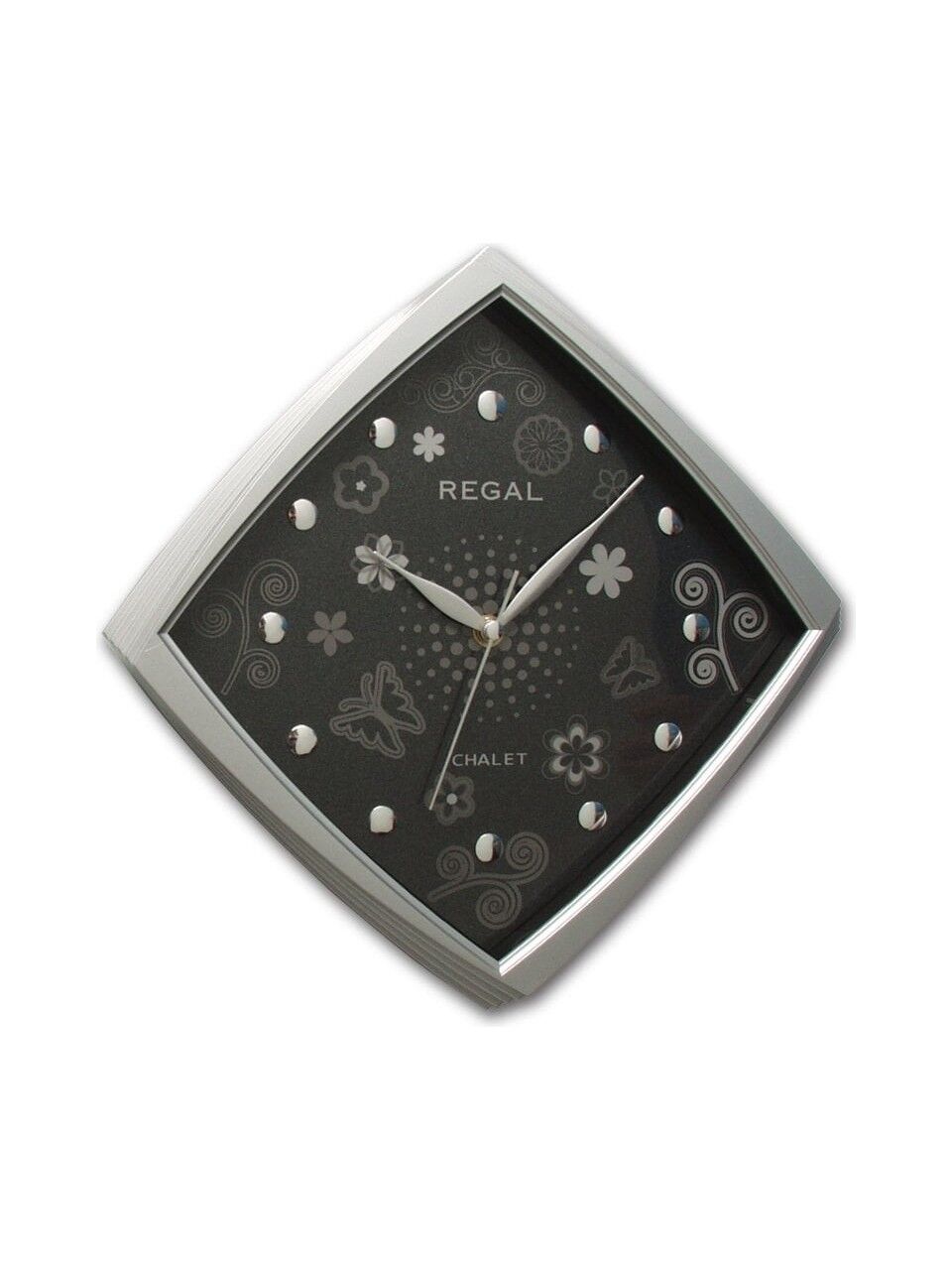 Regal 0434 SB Basamaklı Köşeli Çiçekli Kadran Duvar Saatı