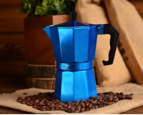 Taşev T1195 Piccolo Moka Pot 6 Fincan Mavi