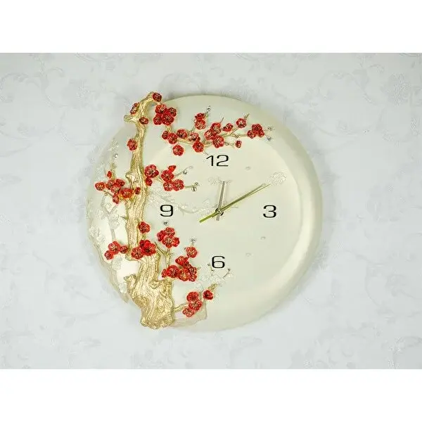 Regal 1009 R Ultıma Kabartma Çiçek Desenli 40Cm Duvar Saati