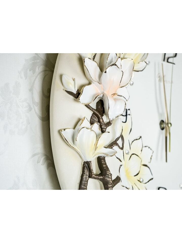 Regal 1012W Ultıma Kabartma Çiçek Desenli 40Cm Duvar Saati