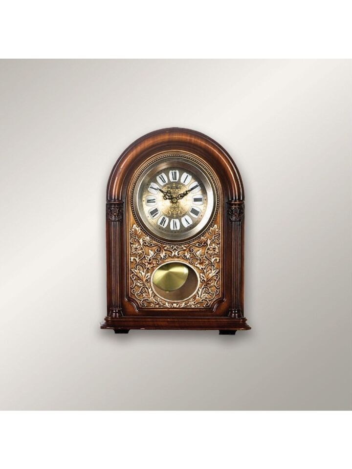 Regal 1731 AP İşlemeli Ahşap desen Masa Saati