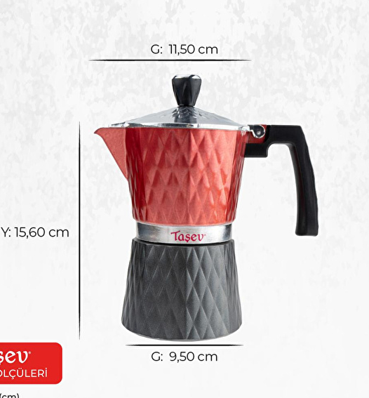 Taşev TT1205 Diamante - Moka Pot 6 Fincan